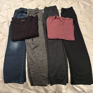 Boys Casual Clothing Set with Jeans, athletic pants and Henley Shirts